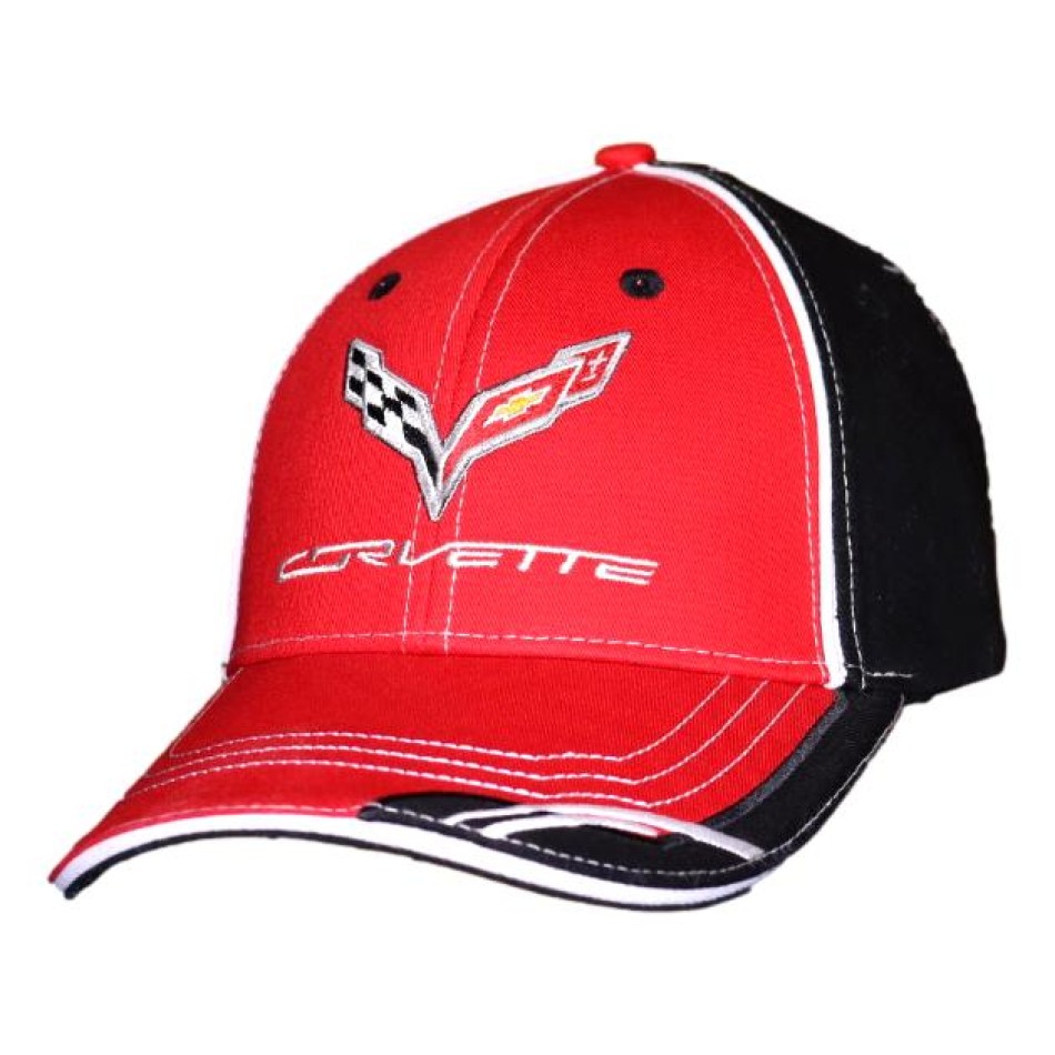 Corvette-cap-red-black links
